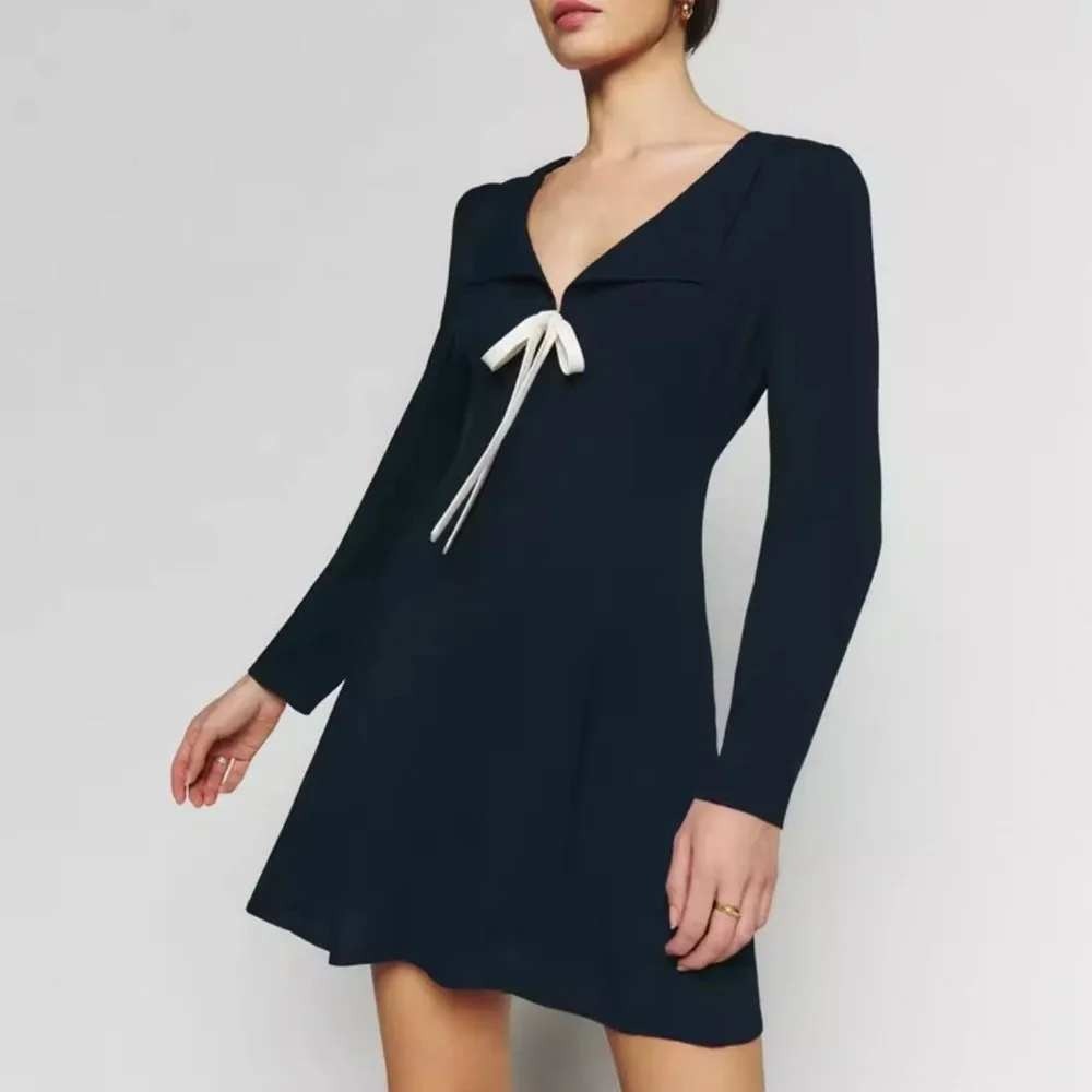 Reformation Mavis Mini Dress 4 Midnight Blue Sailor Twee Nautical Coquette